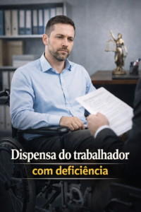 trabalhador com deficiência em ambiente de trabalho discutindo direitos trabalhistas