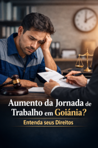 Trabalhador preocupado com aumento da jornada de trabalho em Goiânia sendo orientado por advogado trabalhista