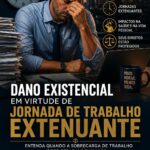 Trabalhador exausto em razão de jornada de trabalho excessiva ilustrando artigo sobre dano existencial e direitos trabalhistas em Goiânia.