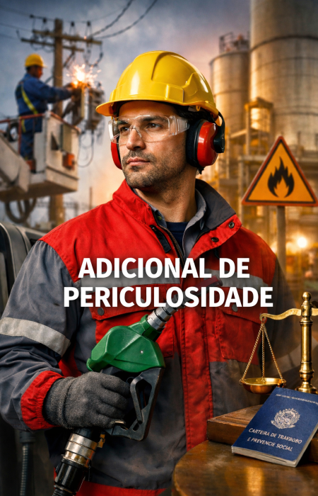 Trabalhador exposto a risco em ambiente perigoso ilustrando adicional de periculosidade