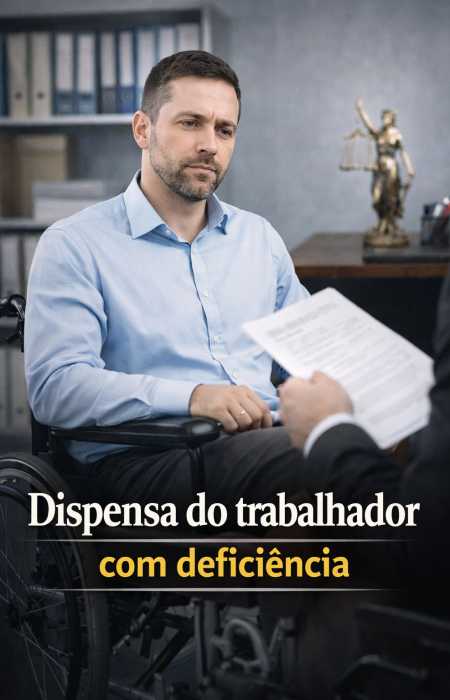 trabalhador com deficiência em ambiente de trabalho discutindo direitos trabalhistas